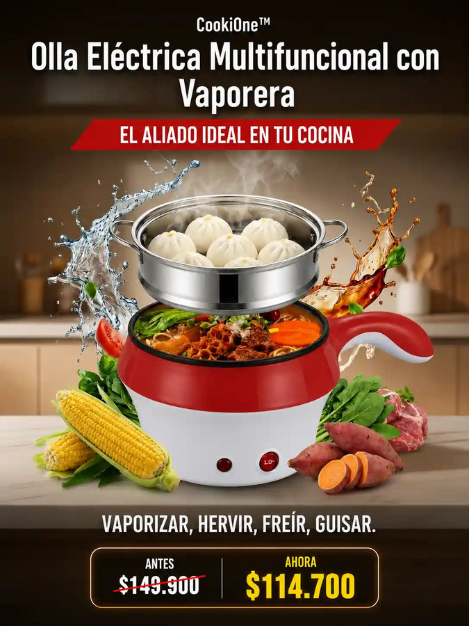 CookiOne™ – Olla Eléctrica Multifuncional Con Vaporera.
