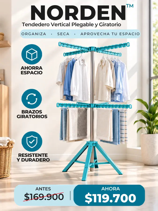 NORDEN™ - tendedero vertical plegable y giratorio