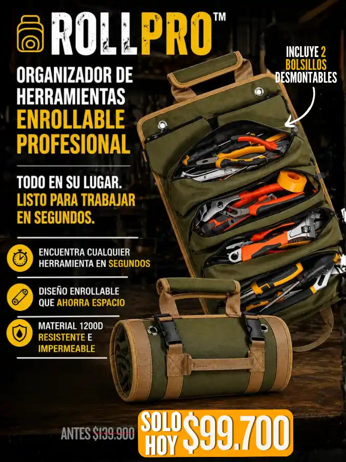 ROLLPRO™ – Organizador de Herramientas Enrollable Profesional