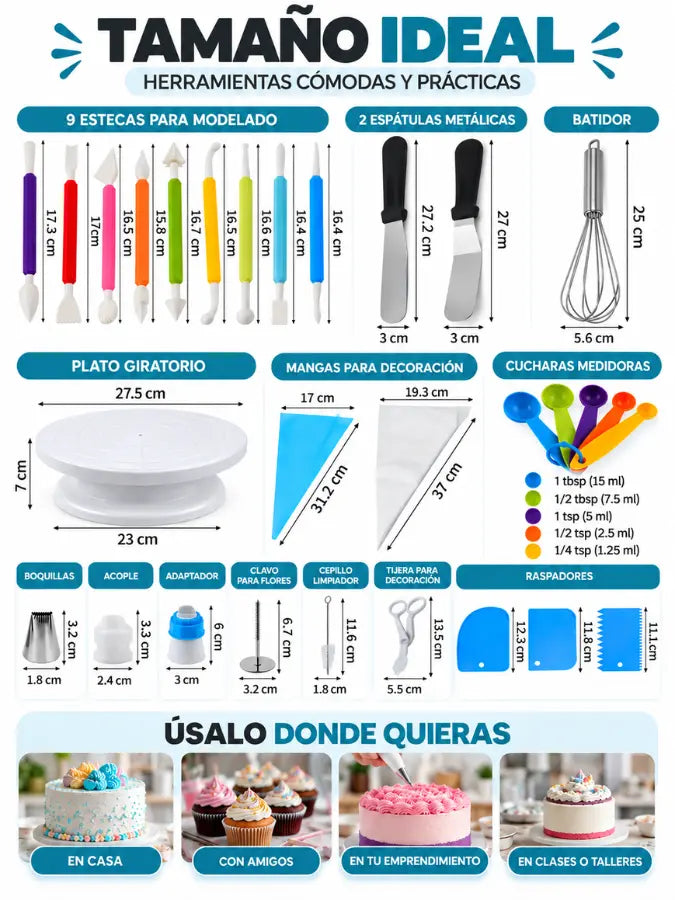 DOLCÉ™ Kit Completo de Decoración y Repostería – 66 Piezas  