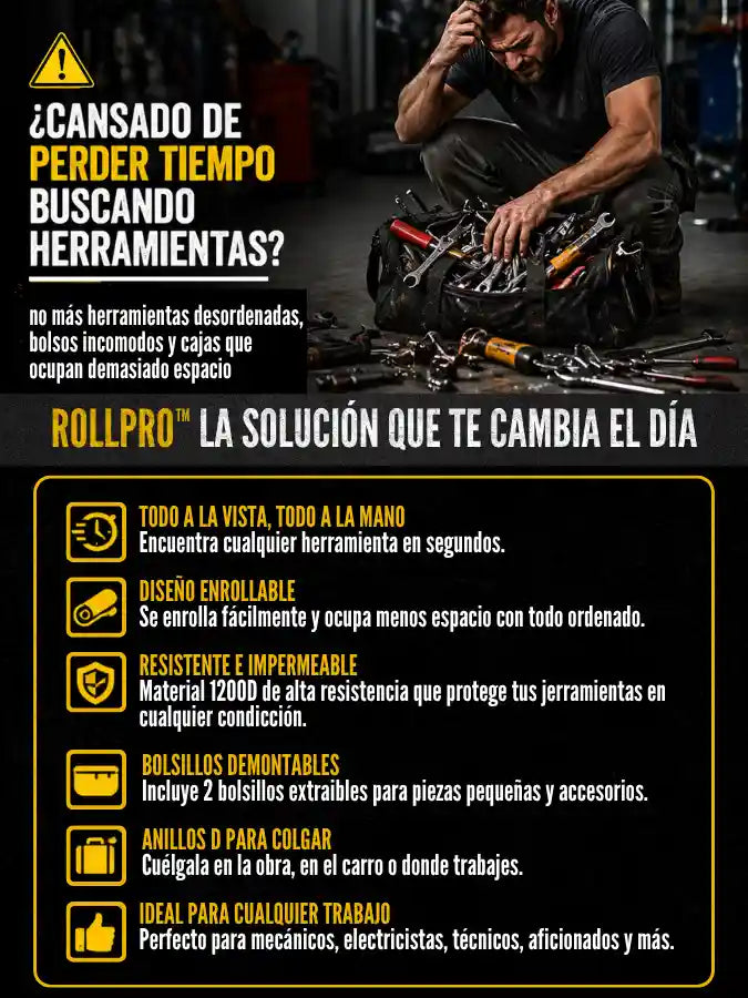 ROLLPRO™ – Organizador de Herramientas Enrollable Profesional