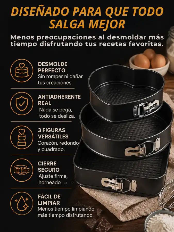 DOLCETA™ Set de tres moldes desmontables