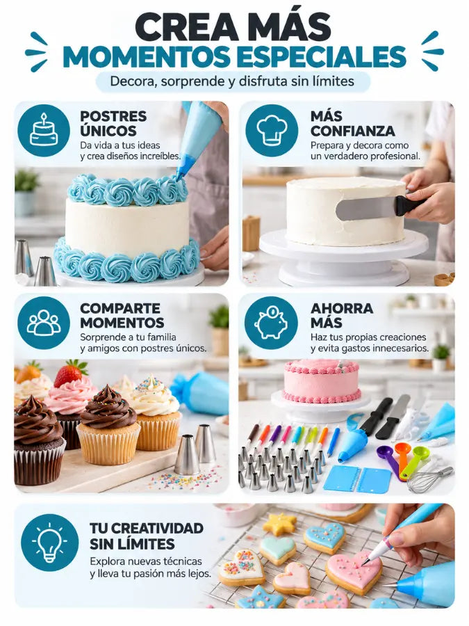 DOLCÉ™ Kit Completo de Decoración y Repostería – 66 Piezas  