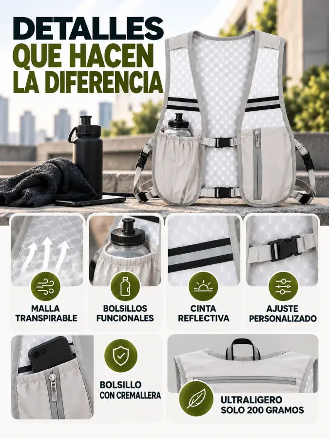 NOREL™ chaleco deportivo tipo mochila