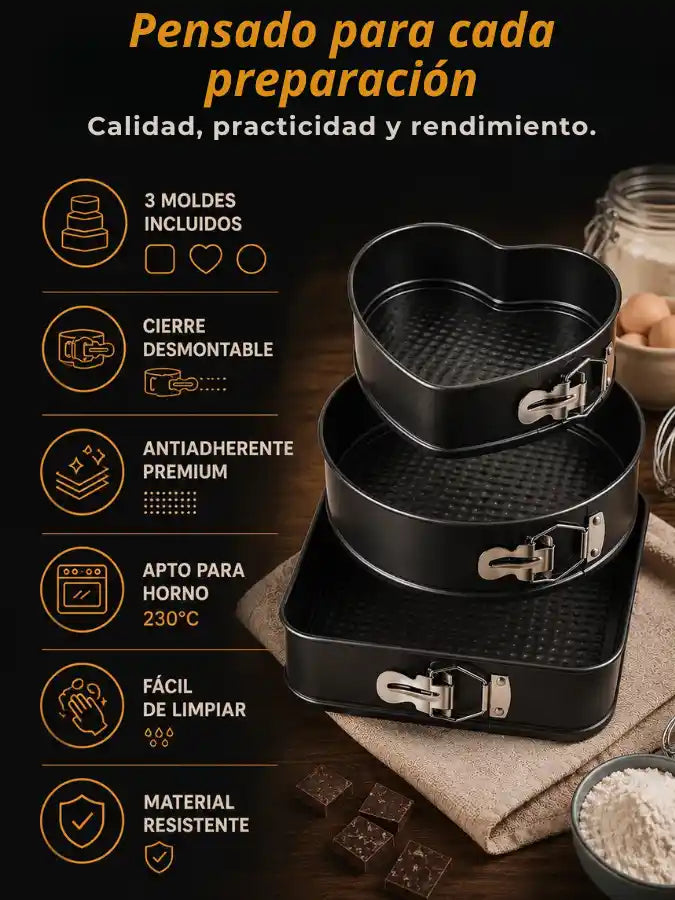 DOLCETA™ Set de tres moldes desmontables