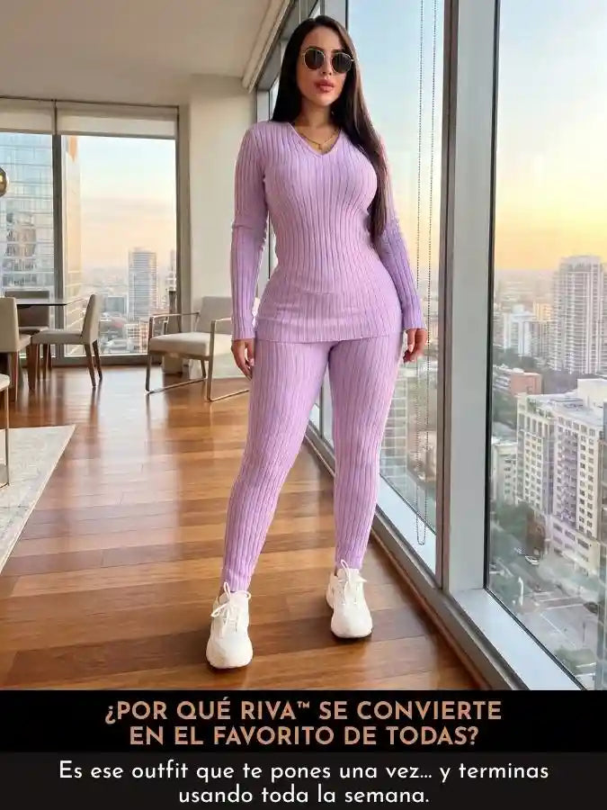 RIVA™  Conjunto Blusa + Pantalón Tejido