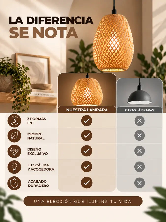 SILVÉ™ — lampara de mimbre moldeable 3 en 1