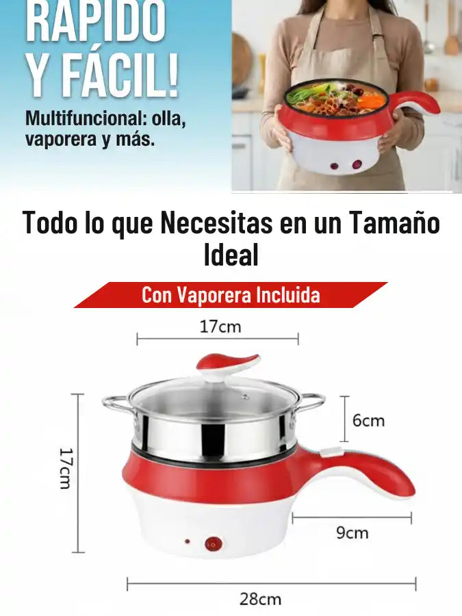 CookiOne™ – Olla Eléctrica Multifuncional Con Vaporera.