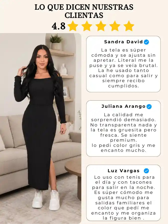 Conjunto Velía™ Vestido + Buso tejido