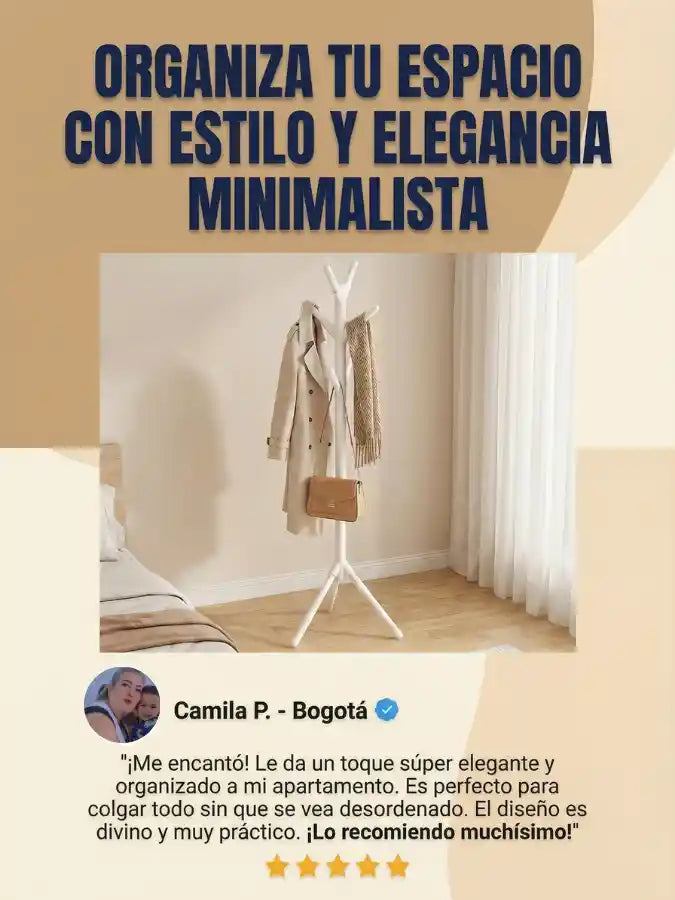 Zenia™ Perchero de Pie – 9 Ganchos · 3 Niveles