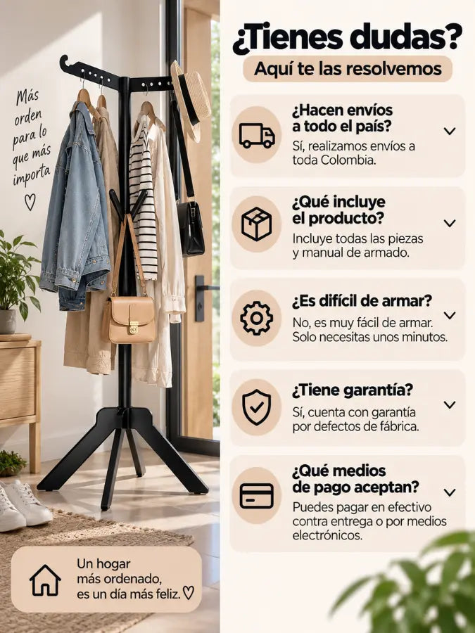 KAVRO™ Perchero Metálico Tipo Árbol