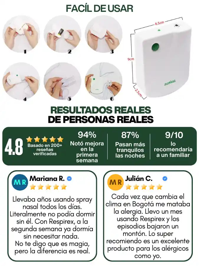 RESPIREX™ Tecnología de Luz Roja para el Alivio Nasal