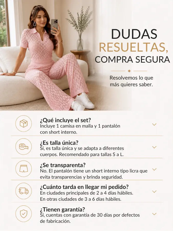 SET LIVÉRA™ pantalon y camisa en malla