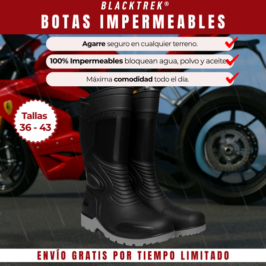 BlackTrek® Botas impermeables para moto y trabajo duro