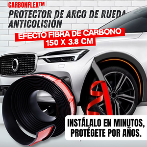 CarbonFlex™ Protector De Arco De Rueda Anticolisión | Efecto Fibra De Carbono.
