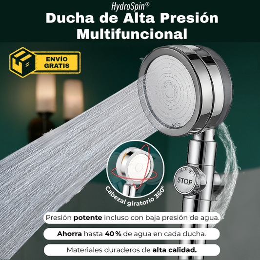 HydroSpin® Ducha de Alta Presión Multifuncional.