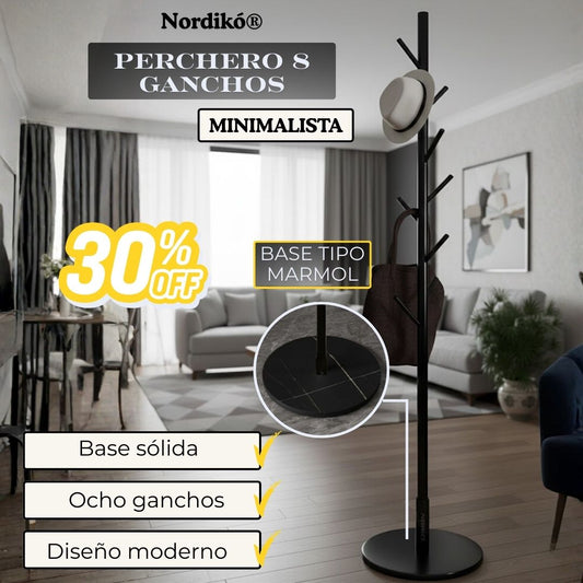 Nordikó® Perchero 8 ganchos