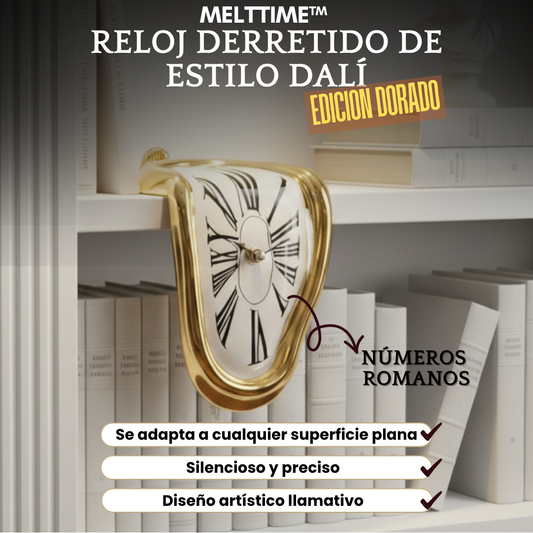 MeltTime™ Reloj Derretido De Estilo Dalí | Edición Dorado.