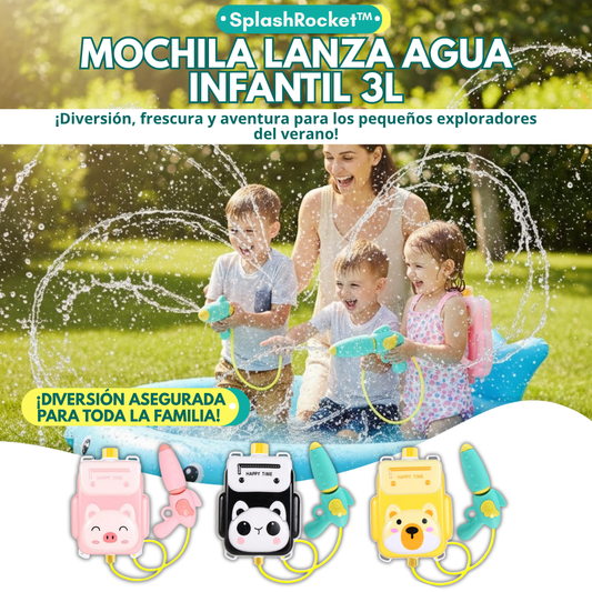 SplashRocket™ Mochila Lanza Agua Infantil 3L
