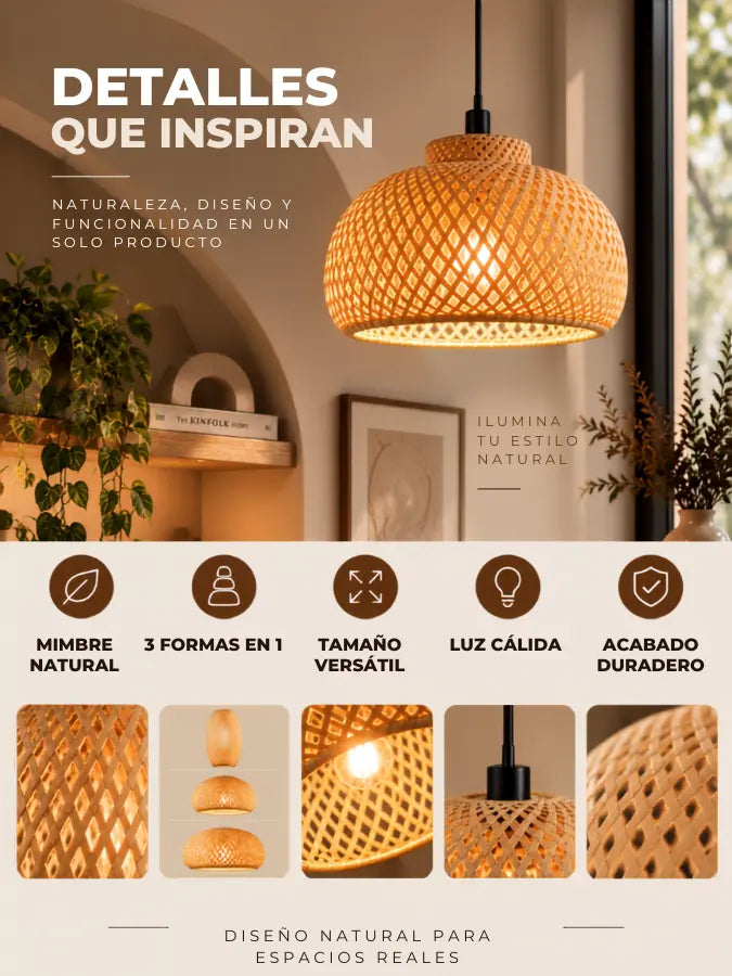 SILVÉ™ — lampara de mimbre moldeable 3 en 1