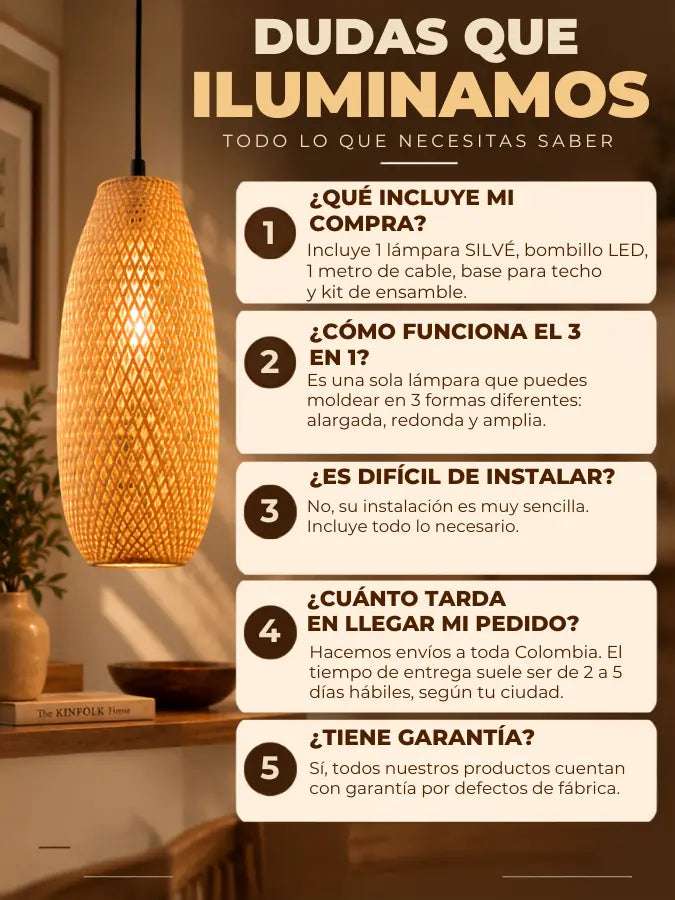 SILVÉ™ — lampara de mimbre moldeable 3 en 1