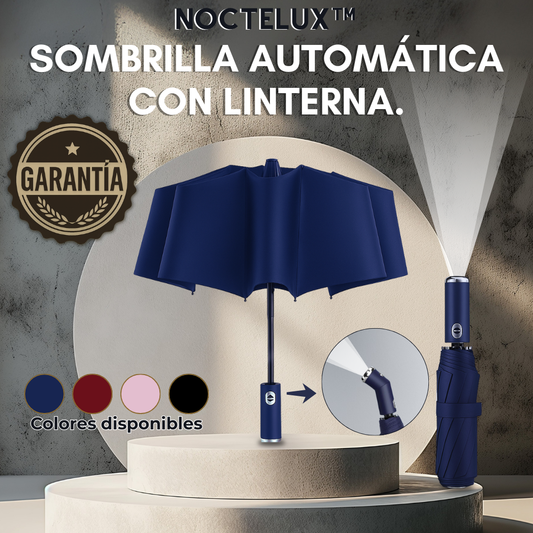 NOCTELUX™ – Sombrilla Automática con Linterna