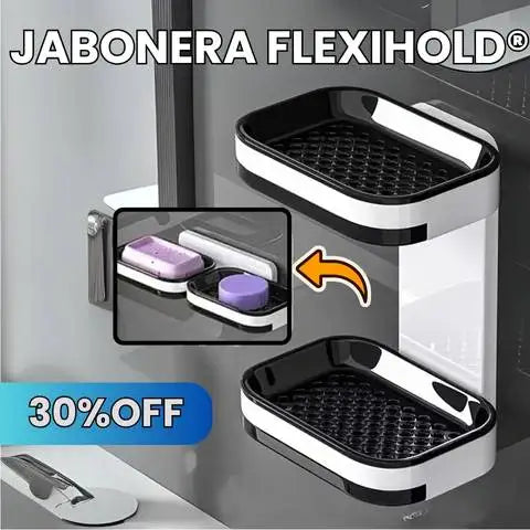 JABONERA FLEXIHOLD®: 2 Niveles con drenaje, uso vertical y horizontal.