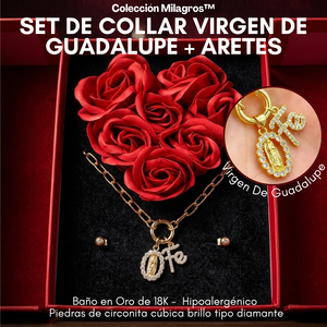 Colección Milagros™ Set de collar virgen de Guadalupe + aretes