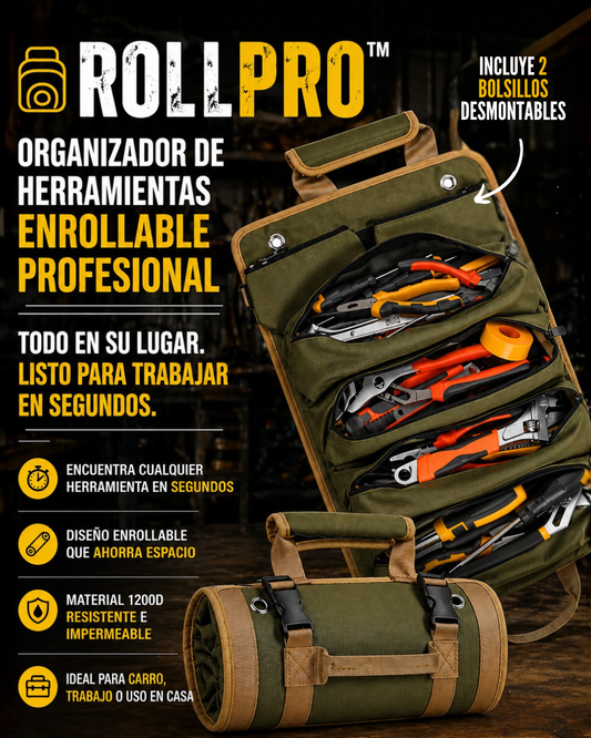 ROLLPRO™ – Organizador de Herramientas Enrollable Profesional