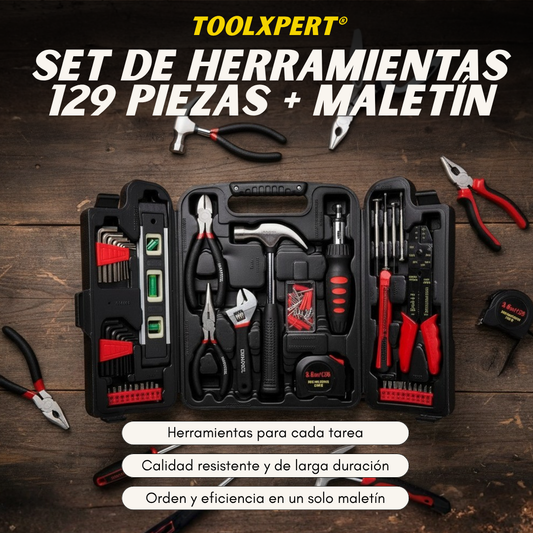 ToolXpert® Set de Herramientas 129 Piezas + Maletín.