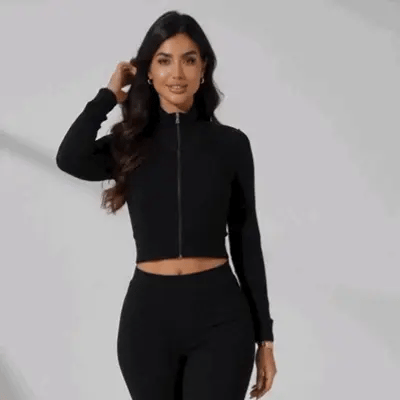 CONJUNTO ZAYLA™ Pantalón y crop top acanalado