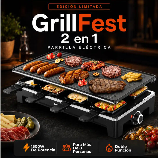 GrillFest 2 en 1 - Parrilla Eléctrica