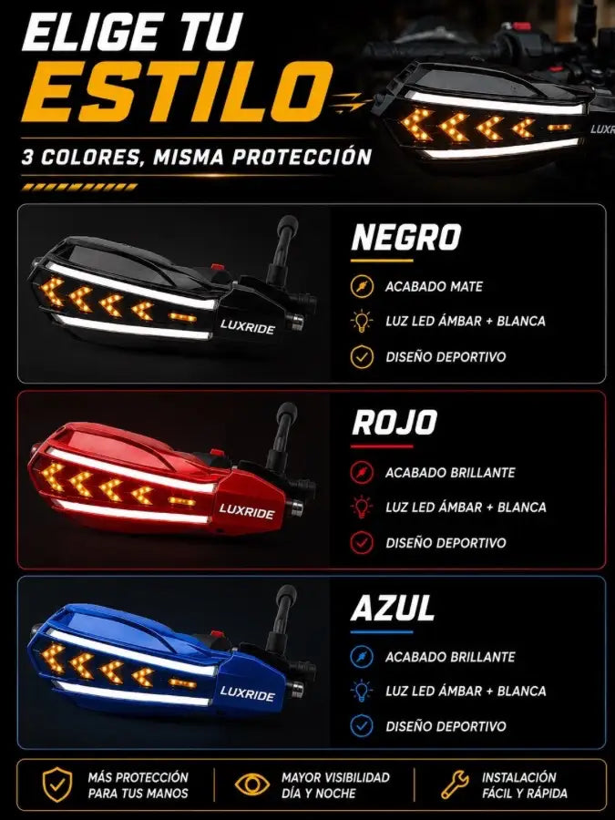 LUXRIDE™ Par de handsaver cortaviento led