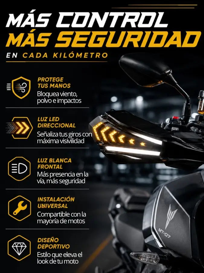 LUXRIDE™ Par de handsaver cortaviento led