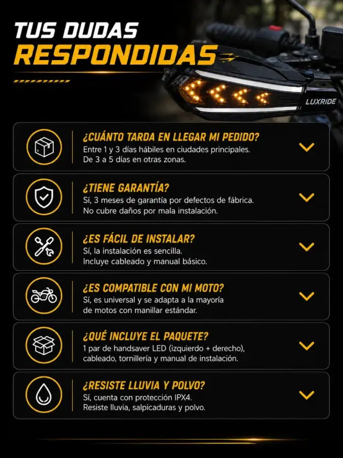 LUXRIDE™ Par de handsaver cortaviento led