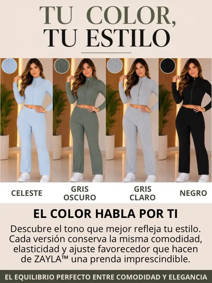 CONJUNTO ZAYLA™ Pantalón y crop top acanalado