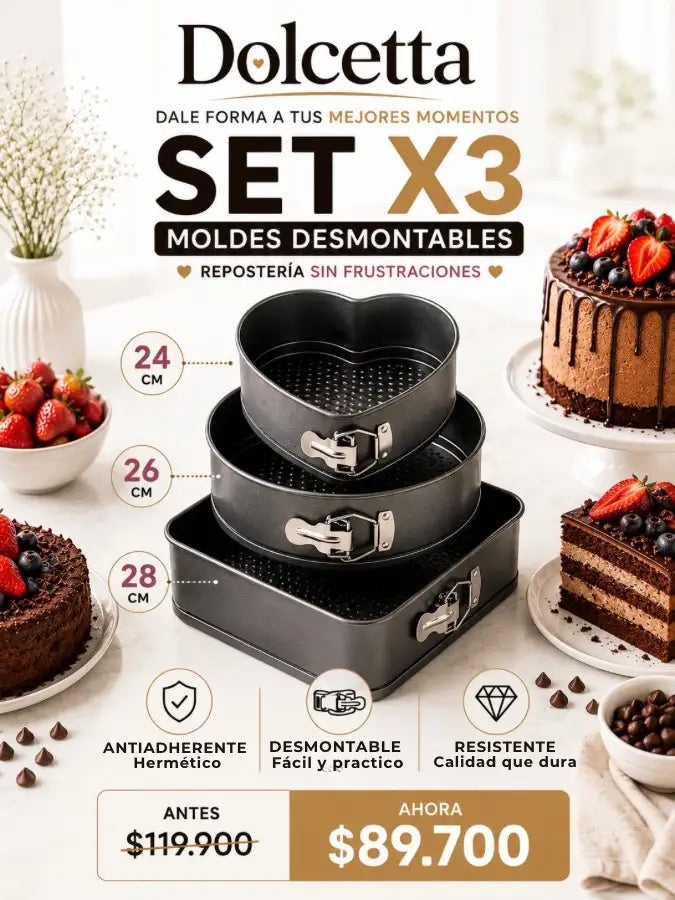 DOLCETA™ Set de tres moldes desmontables