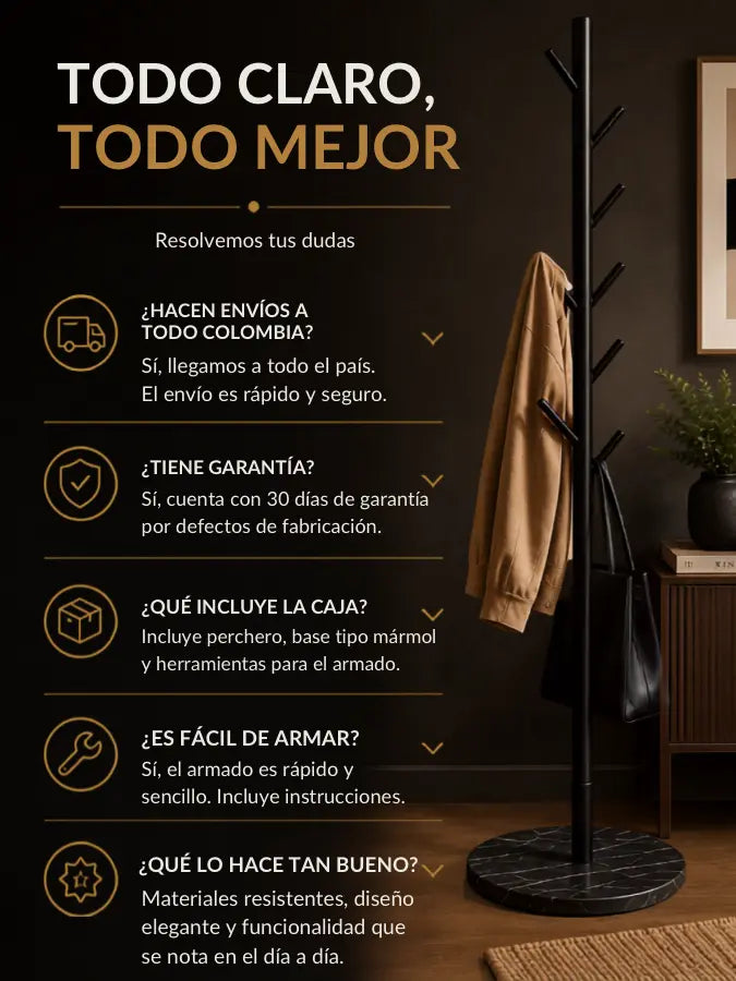 Nordikó® Perchero 8 ganchos