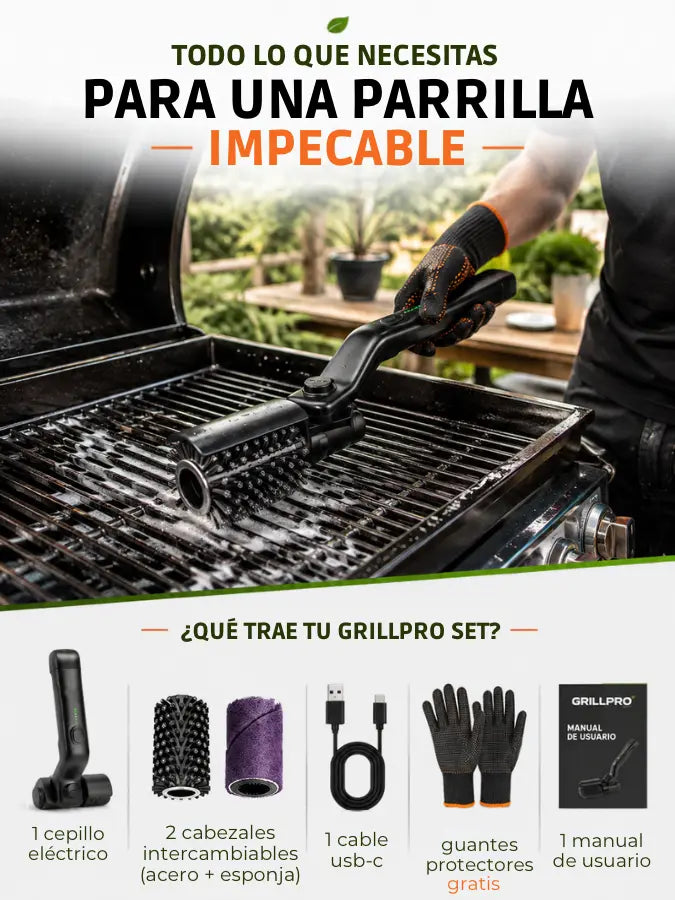 GRILLPRO™ — Set Limpiador Eléctrico para Parrilla | GRATIS GUANTES