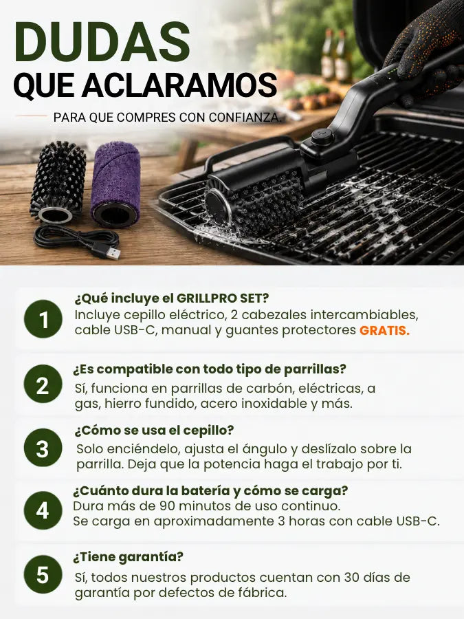 GRILLPRO™ — Set Limpiador Eléctrico para Parrilla | GRATIS GUANTES