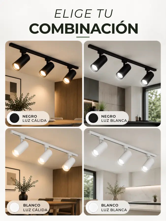 ARVIK™  Lámpara con Riel de 2 Metros y 3 Luces LED