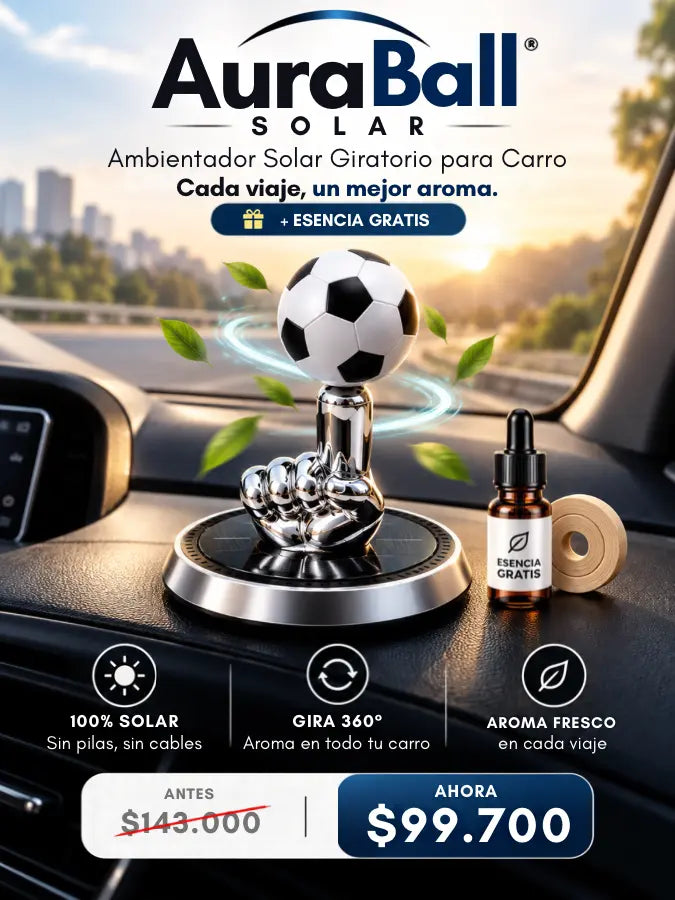 AuraBall Solar® Ambientador Solar para carro - GRATIS esencia.