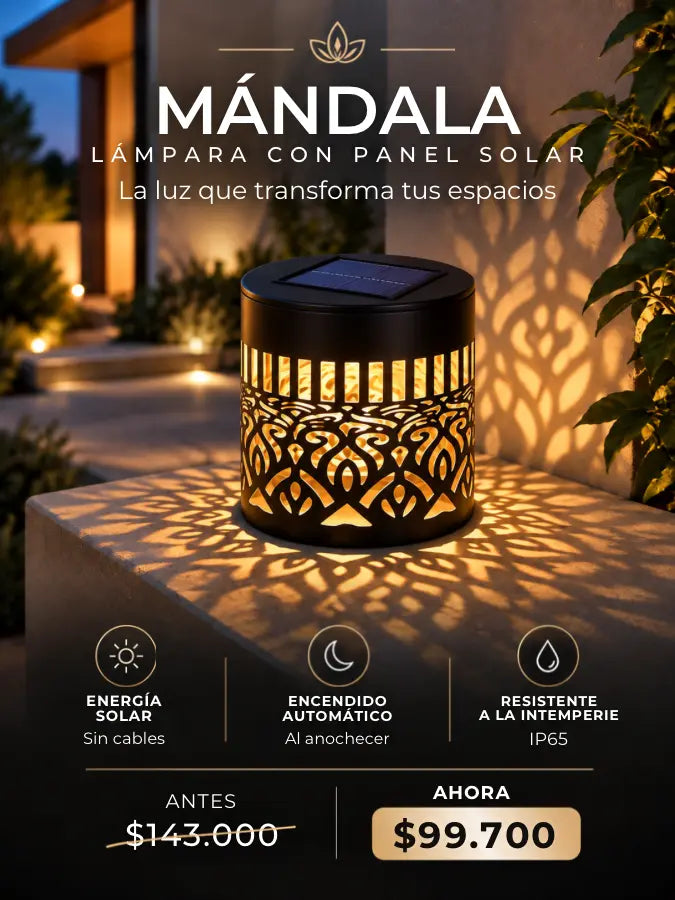 MÁNDALA™ — Lámpara Solar Decorativa con Panel Solar
