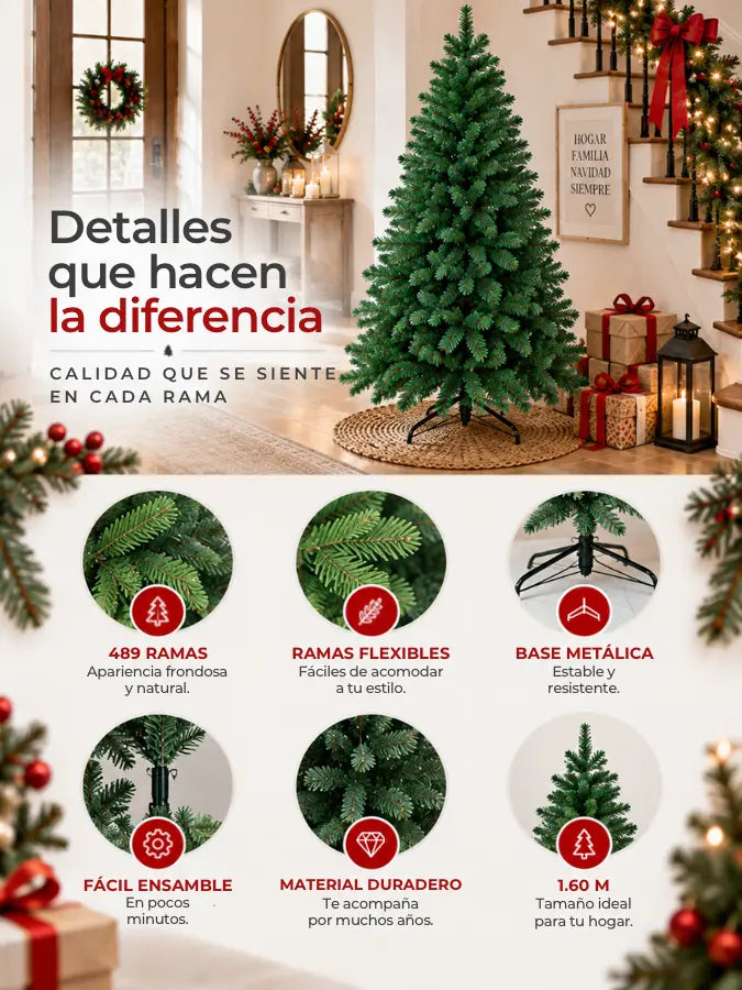 ELORA™  Árbol de Navidad Frondoso 1.60 m