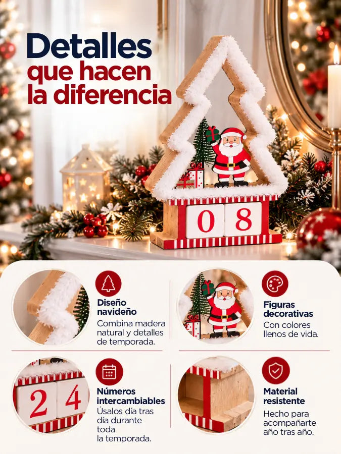DECEM™ Calendario Navideño Decorativo