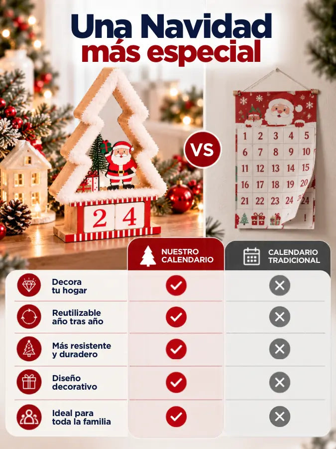 DECEM™ Calendario Navideño Decorativo