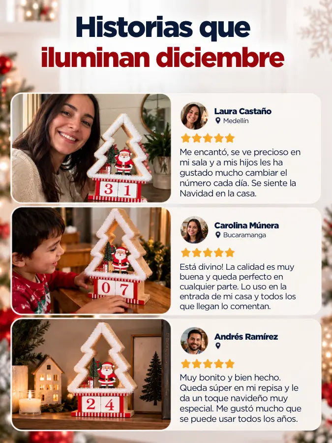 DECEM™ Calendario Navideño Decorativo