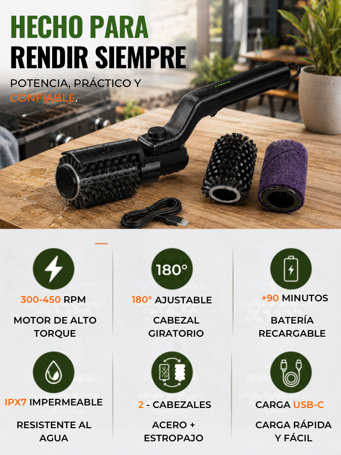 GRILLPRO™ — Set Limpiador Eléctrico para Parrilla | GRATIS GUANTES