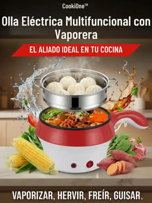 CookiOne™ – Olla Eléctrica Multifuncional Con Vaporera.