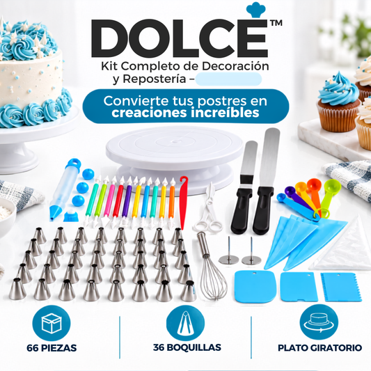 DOLCÉ™ Kit Completo de Decoración y Repostería – 66 Piezas  